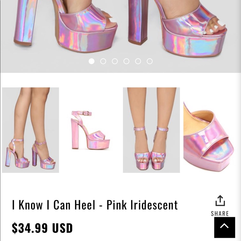 Fashion Nova Pink Iridescent Heels